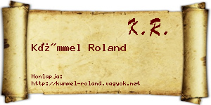 Kümmel Roland névjegykártya